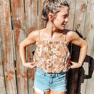 american eagle floral blouse tank